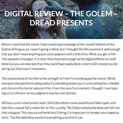 Digital Review-The Golem